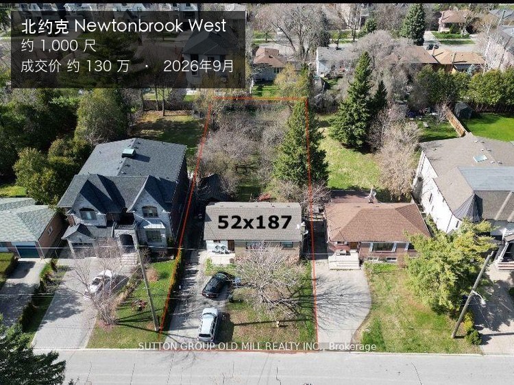 北約克 Newtonbrook West 平房航拍地皮，多倫多125萬買樓買到的是土地